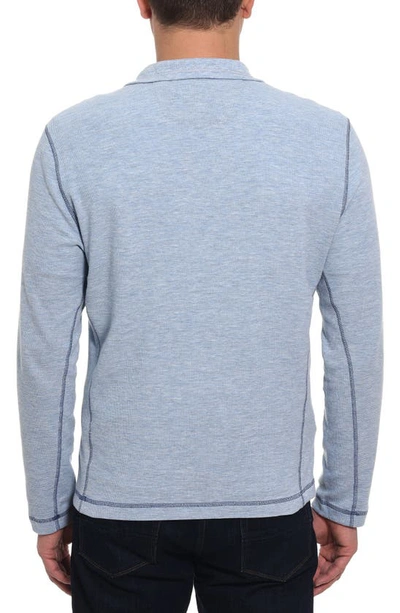 Robert Graham Polaris Embroidered Skull Quarter Zip Pullover In Sky