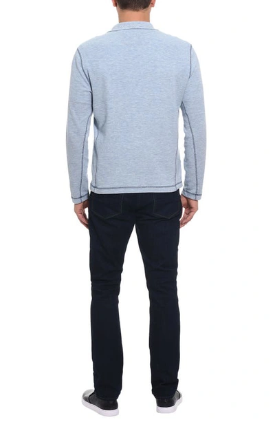 Robert Graham Polaris Embroidered Skull Quarter Zip Pullover In Sky