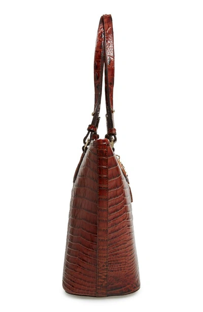 Brahmin Medium Asher Melbourne Embossed Leather Tote In Pecan