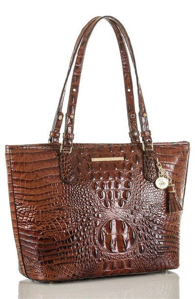 Brahmin Medium Asher Melbourne Embossed Leather Tote In Pecan