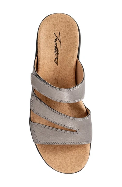 Shop Trotters Rose Strappy Sandal In Pewter Metallic