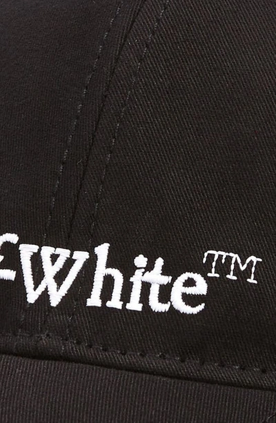 Shop Off-white Bookish Embroidered Logo Baseball Cap In Black/ White