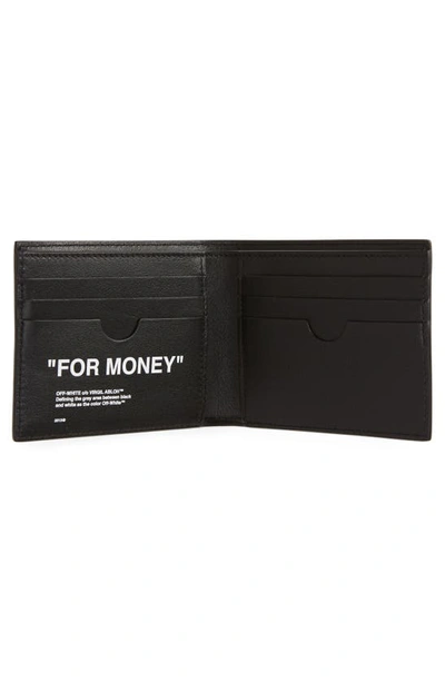 Shop Off-white Quote Leather Bifold Wallet In Black/ White