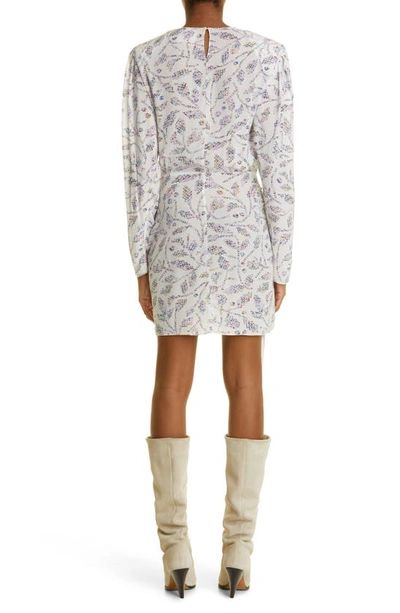Isabel Marant Étoile Dulce Printed Long Sleeve Mini Dress In Ecru