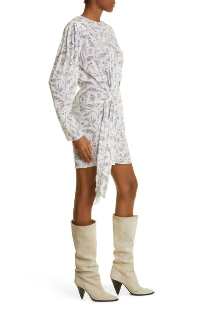 Isabel Marant Étoile Dulce Printed Long Sleeve Mini Dress In Ecru