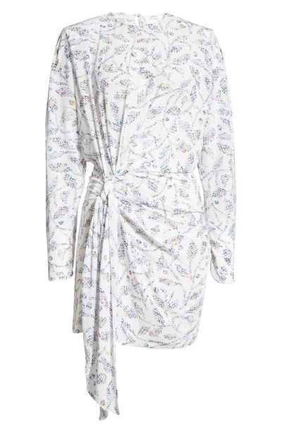 Isabel Marant Étoile Dulce Printed Long Sleeve Mini Dress In Ecru