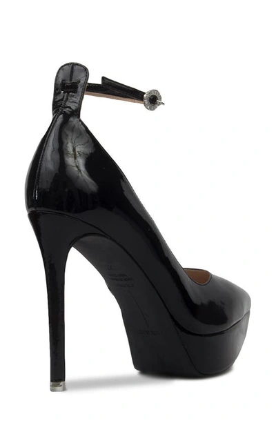 Shop Black Suede Studio Gracie Pointed Toe Platform Pump In Black Patent Leather
