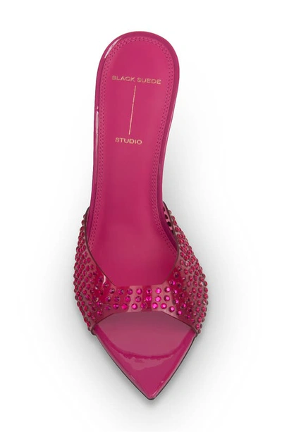 Shop Black Suede Studio Bestie Pointed Toe Sandal In Pink Yarrow Patent Leather