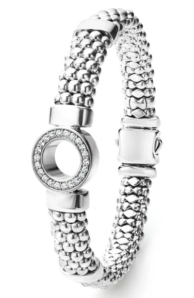Shop Lagos Enso Diamond Circle Bracelet In Silver/diamond