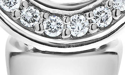 Shop Lagos Enso Diamond Hoop Earrings In Silver/diamond