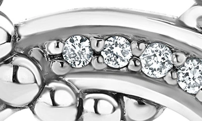 Lagos Sterling Silver Caviar Spark Diamond Interlocking Circle Drop Earrings In Silver/diamond
