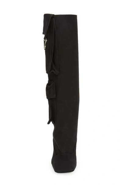 Shop Attico Sienna Cargo Knee High Boot In Black