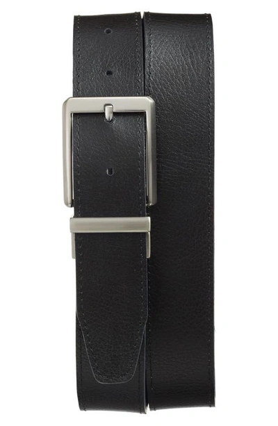 Nike Core Reversible Leather Belt In Dark Grey