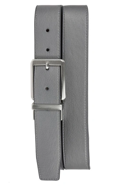 Shop Nike Core Reversible Leather Belt In Dark Grey