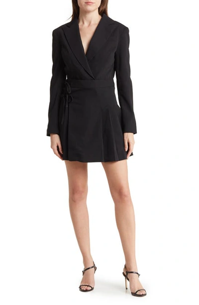 Topshop Pleated Blazer Dress In Black | ModeSens