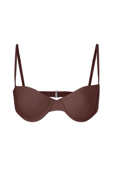 Shop Anemos Balconette Underwire Bikini Top In Moka