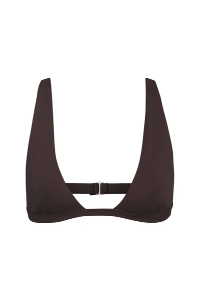 Shop Anemos Décolleté Triangle Bikini Top In Espresso