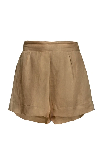 Shop Anemos High-waist Short Short In Linen Cupro In Sandstone