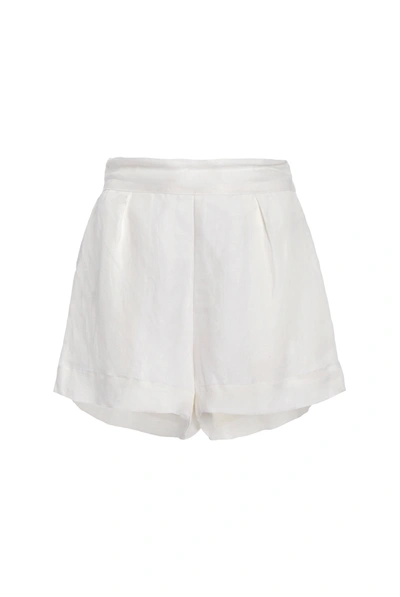 Shop Anemos High-waist Short Short In Linen Cupro In White