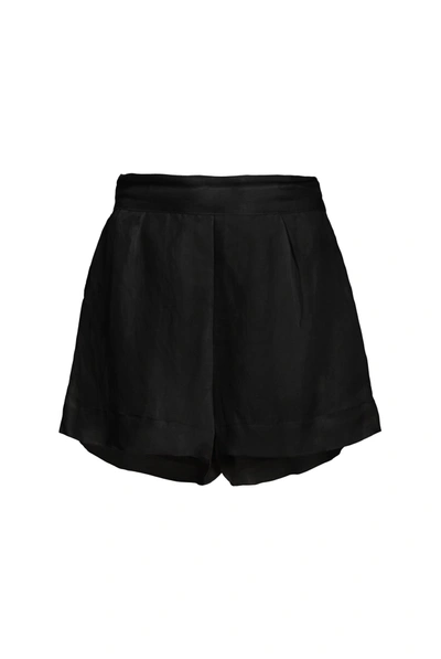Shop Anemos High-waist Short Short In Linen Cupro In Black