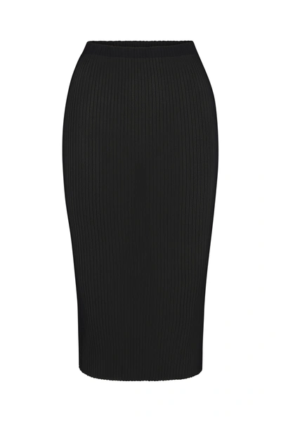 Shop Anemos Knife Pleat Skirt In Sheer Eco-chiffon In Black