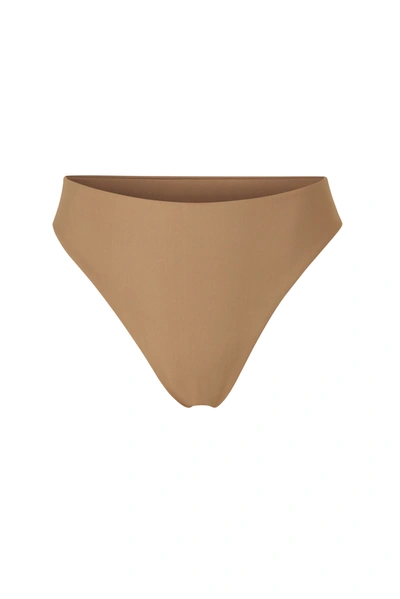 Shop Anemos Midi High-cut Bikini Bottom In Sandstone