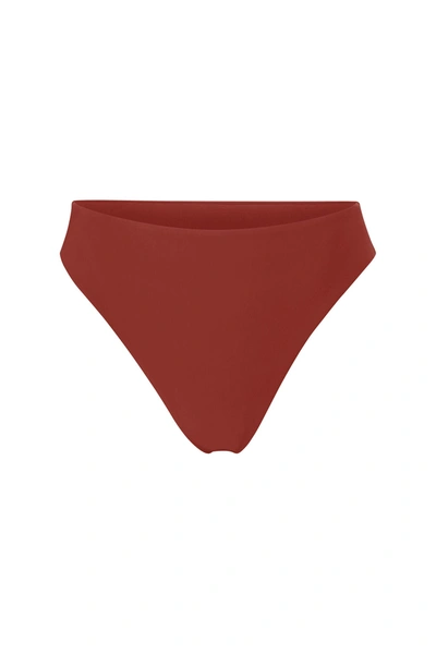 Shop Anemos Midi High-cut Bikini Bottom In Umber