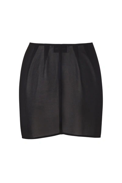 Shop Anemos Wrap Mini Skirt In Sheer Eco-chiffon In Black