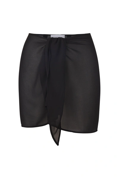 Shop Anemos Wrap Mini Skirt In Sheer Eco-chiffon In Black