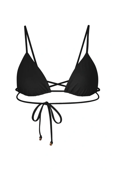 Shop Anemos Wrap Triangle Bikini Top In Black