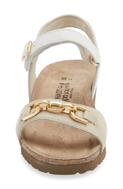 Shop Naot Aubrey Wedge Sandal In Soft Ivory/ Soft White Leather