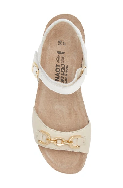 Shop Naot Aubrey Wedge Sandal In Soft Ivory/ Soft White Leather