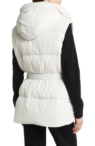 Shop Canada Goose Rayla Belted Hooded Water Repellent 750 Fill Power Down Vest In North Star White