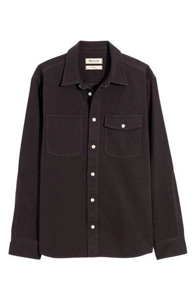 Shop Madewell Garment Dye Work Shirt In Black Coal
