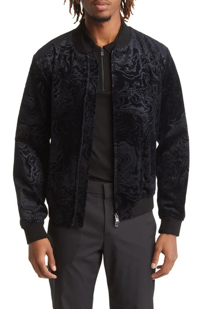 Hugo boss 2024 leather bomber jacket