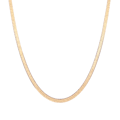 Shop Aurate New York Gold Herringbone Chain Necklace In Rose