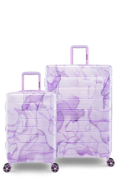 Shop Vacay Spotlight Clear 2-piece Lightweight Luggage Set In Purple