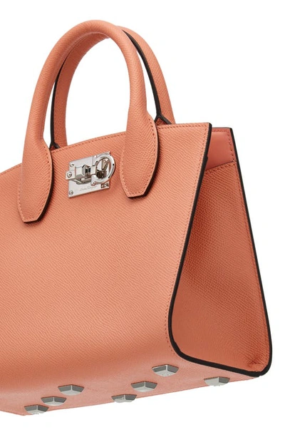 Ferragamo The Studio Gancio Leather Top-handle Bag In Corallo / Corallo