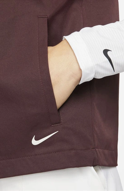Shop Nike Repel Zip-up Vest In Burgundy Crush/ Light Bone