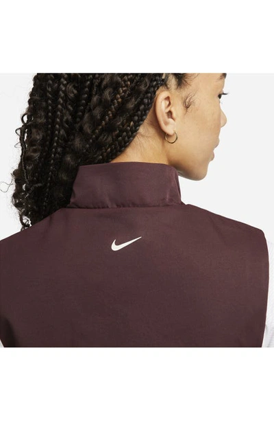 Shop Nike Repel Zip-up Vest In Burgundy Crush/ Light Bone