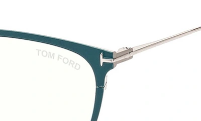 Shop Tom Ford 56mm Blue Light Blocking Glasses In Shiny Turquoise