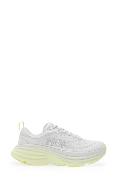 Shop Hoka Bondi 8 Running Shoe In Nimbus Cloud/luminary Green