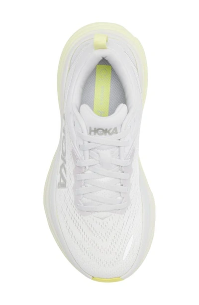 Shop Hoka Bondi 8 Running Shoe In Nimbus Cloud/luminary Green
