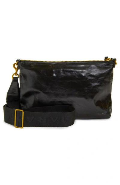 Isabel Marant Nessah Wardy Leather Crossbody Bag In Black