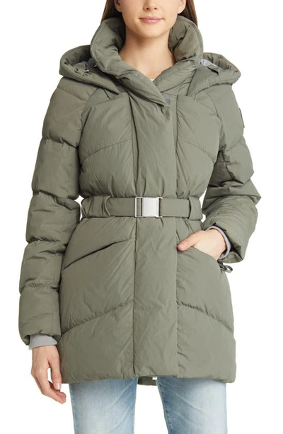Shop Canada Goose Marlow Water Repellent Belted 750 Fill Power Down Coat In Sagebrush-armoise
