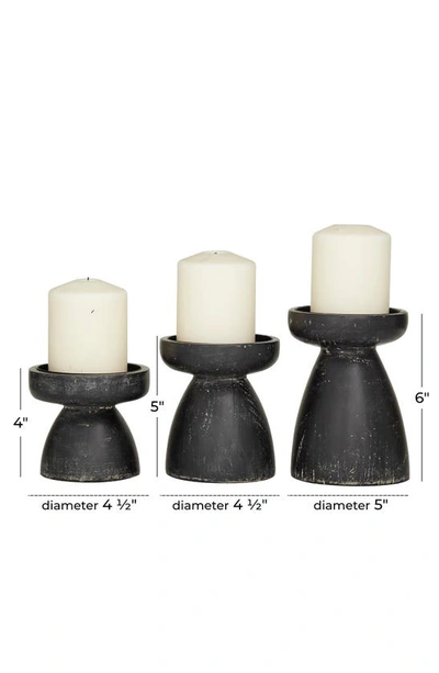 Sonoma Sage Home Black Wood Traditional Candle Holder In Black
