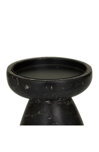 Sonoma Sage Home Black Wood Traditional Candle Holder In Black