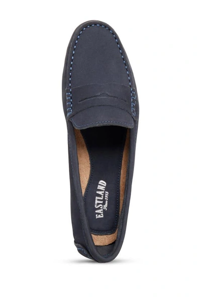 Eastland Patricia Leather Moc Loafer In Navy Suede