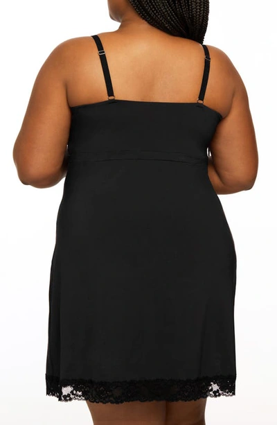 Montelle Intimates Prosthesis Lace Trim Chemise In Black