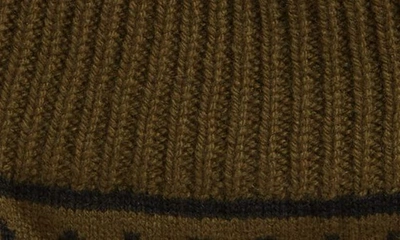 Shop Balmain Wool & Cashmere Rib Beanie In Khaki/ Black